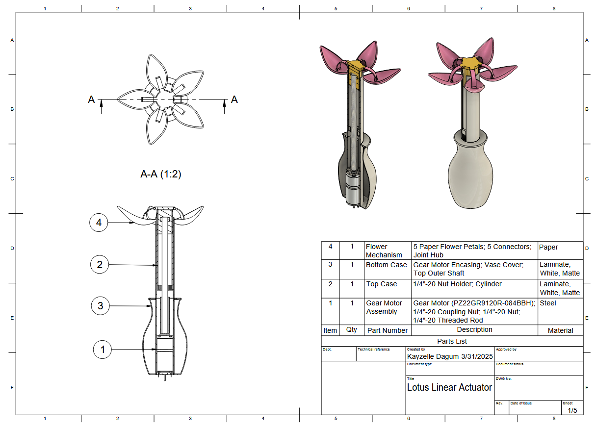 linear actuator drawing