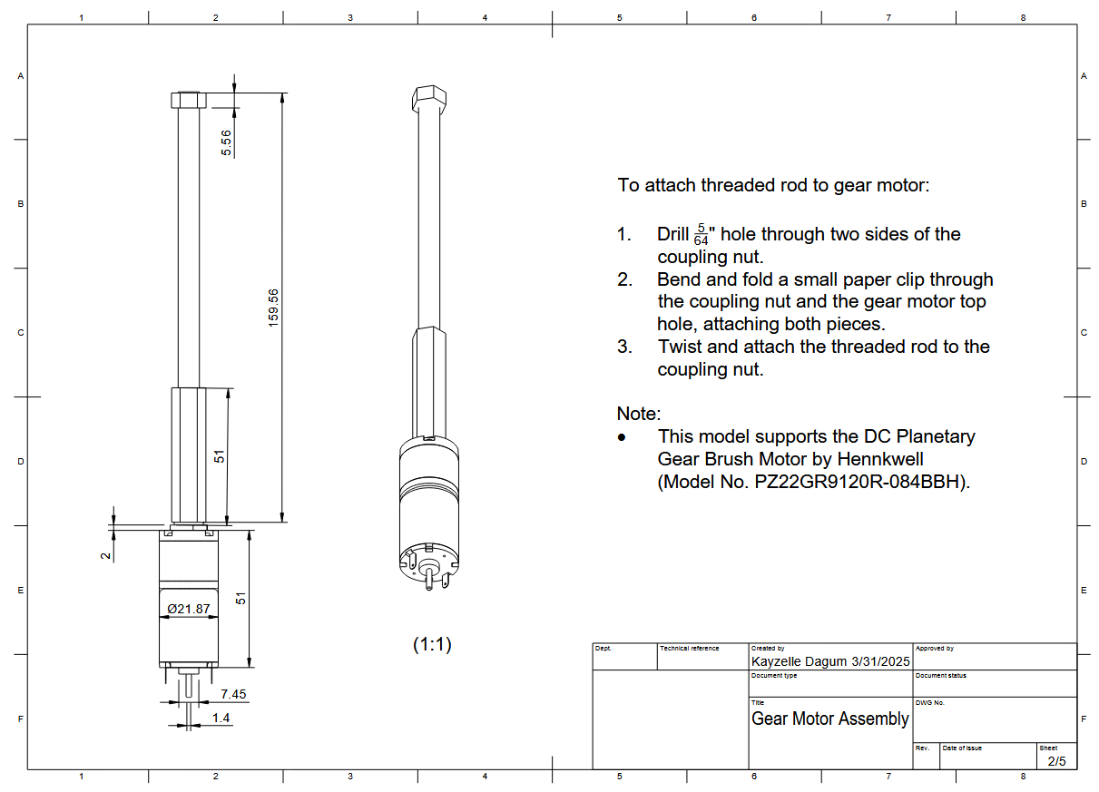 linear actuator drawing